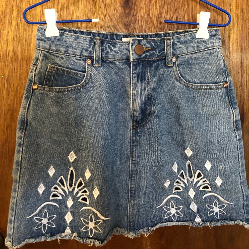 Jean Skirt with Cut out Detailing